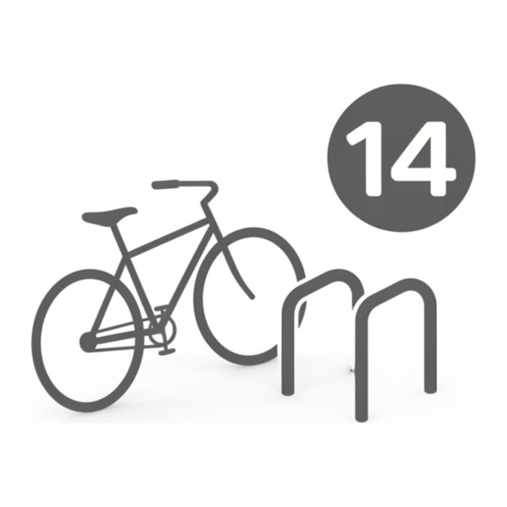 14 velosipēdu novietnes