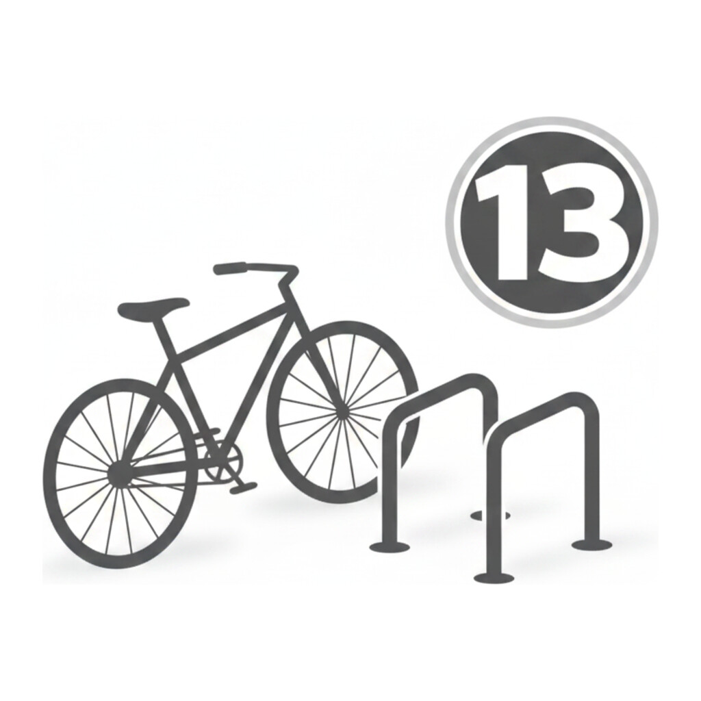 13 velosipēdu novietnes