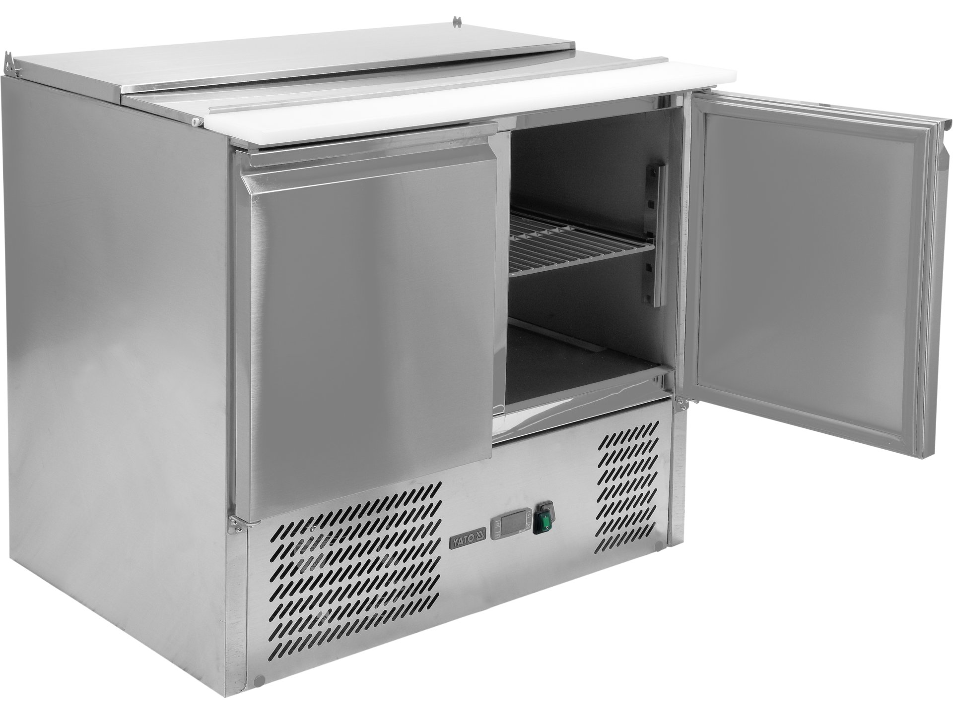 2 door refrigerated saladette counter