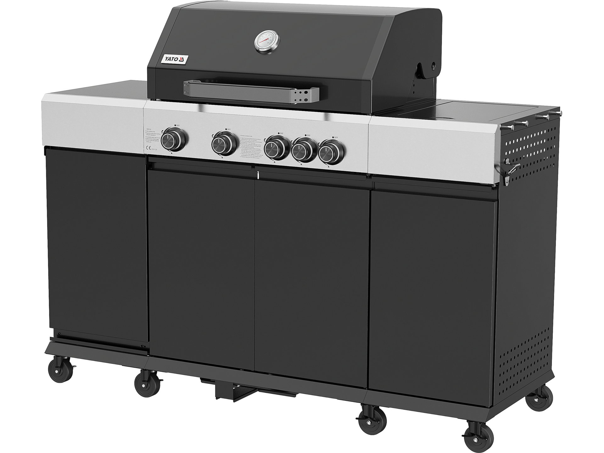Gas grill with mini kitchen