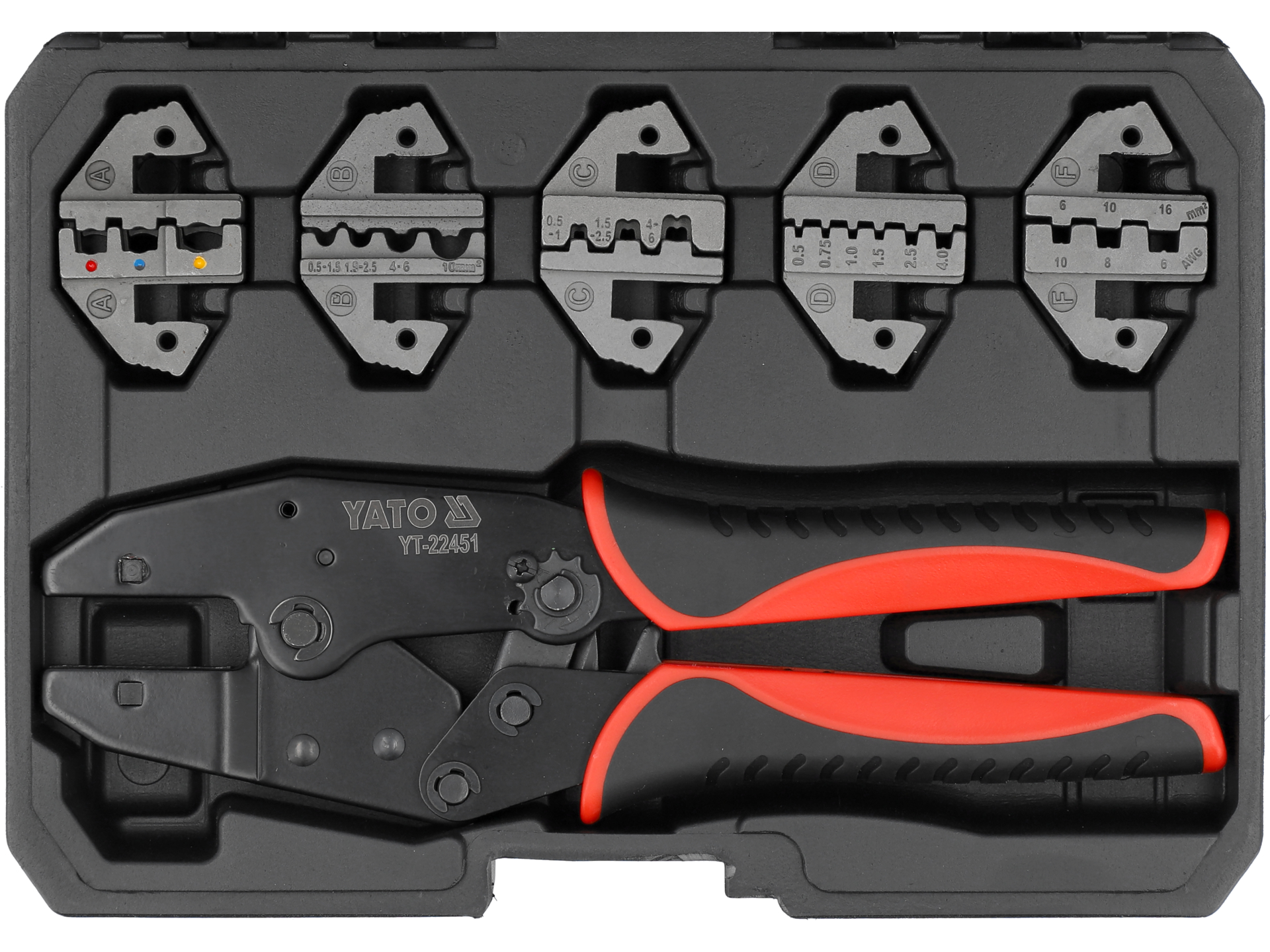Quick interchangeable ratchet crimper set