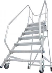 Ladder - platform  7 aluminium steps  - 3.70m
