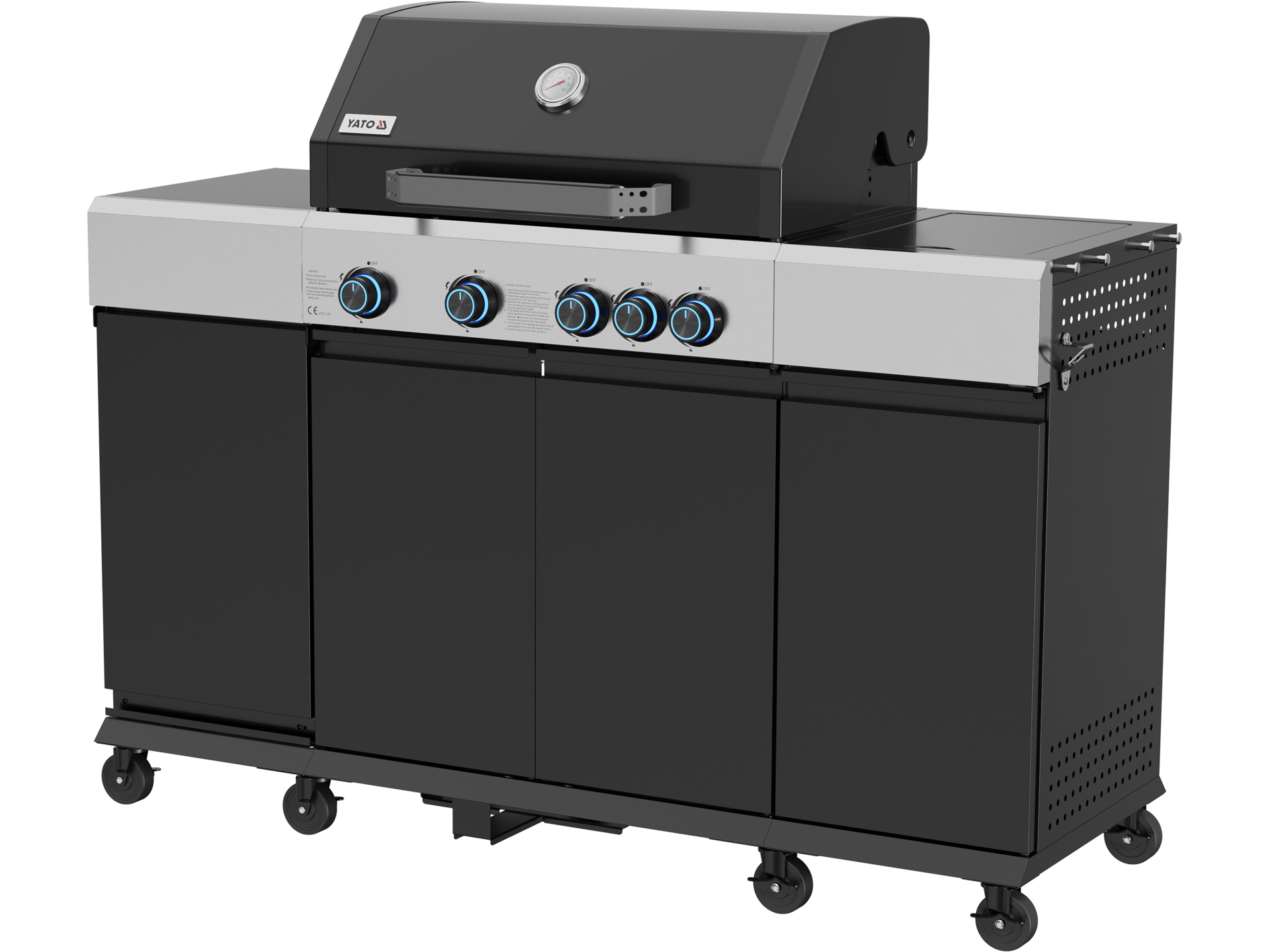 Gas grill with mini kitchen