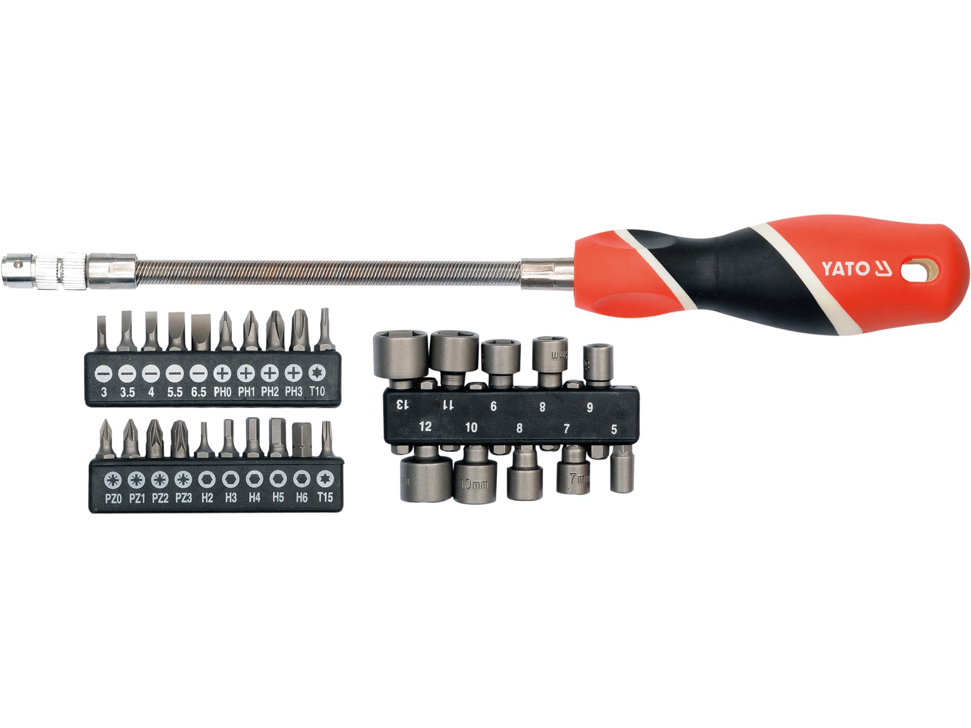 Flexible screwdriver with bits