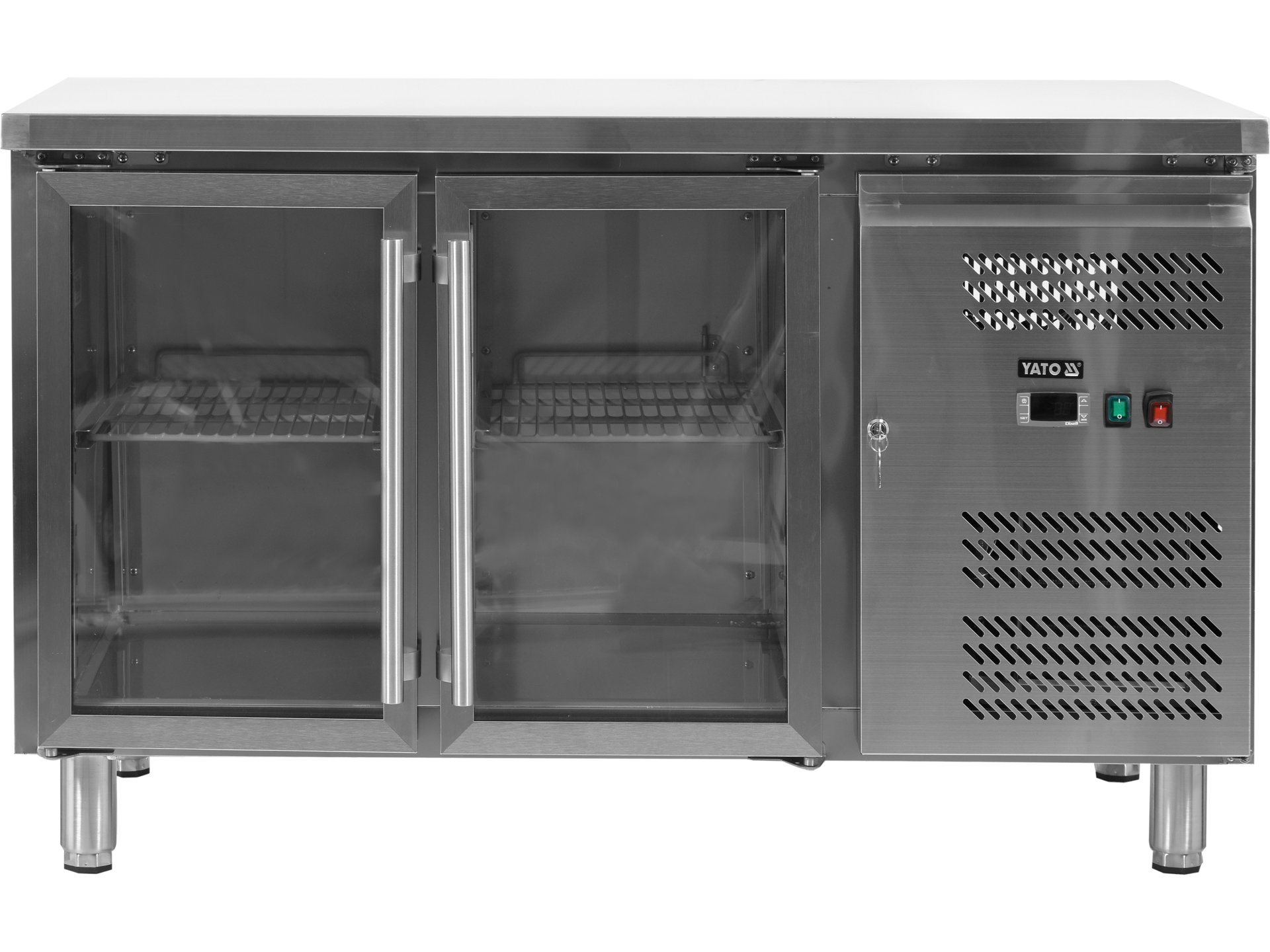 Cooling table with 2 glass door