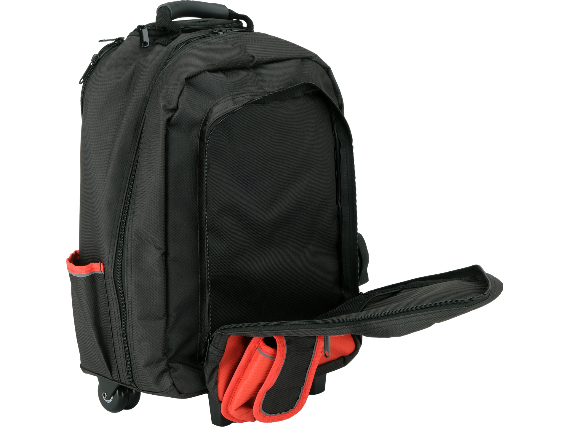Tool backpack with wheels