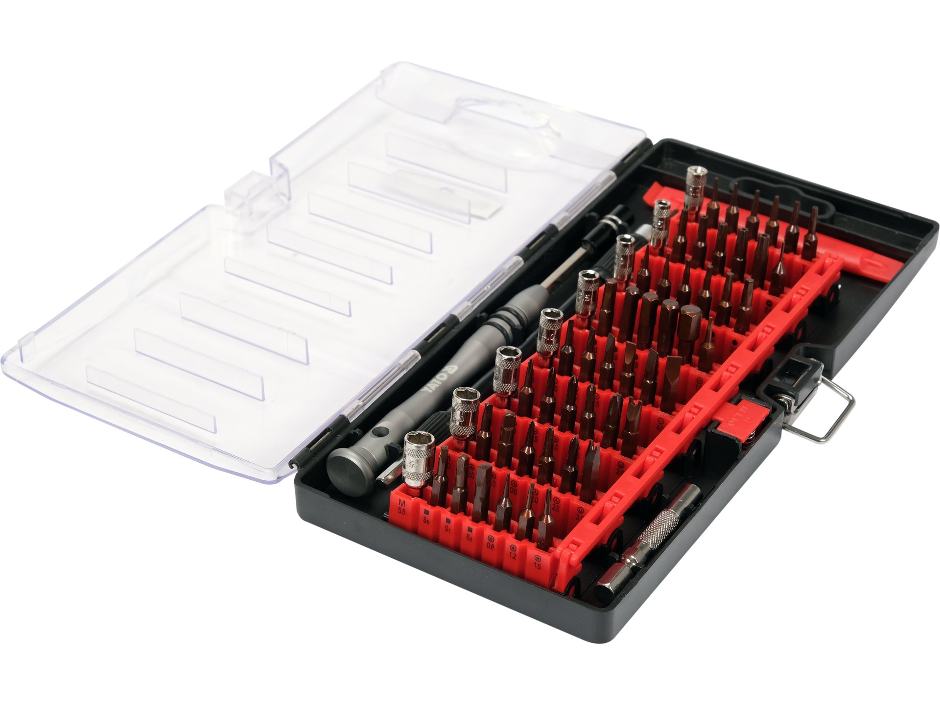 Precision screwdriver bit set with handle