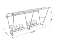 Velo nojume tikai segta, 10 velosipēdiem / 420 cm