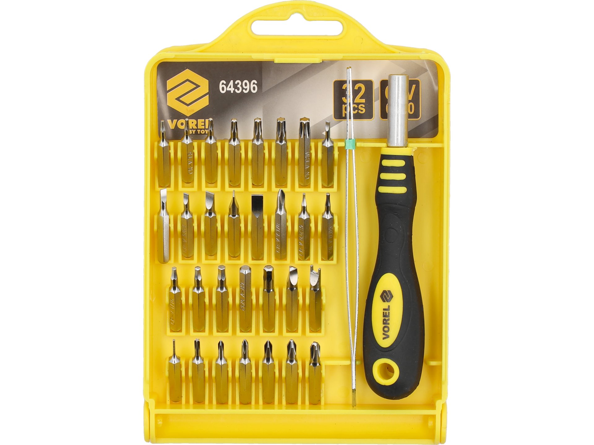 Precision screwdriver bit set with handle