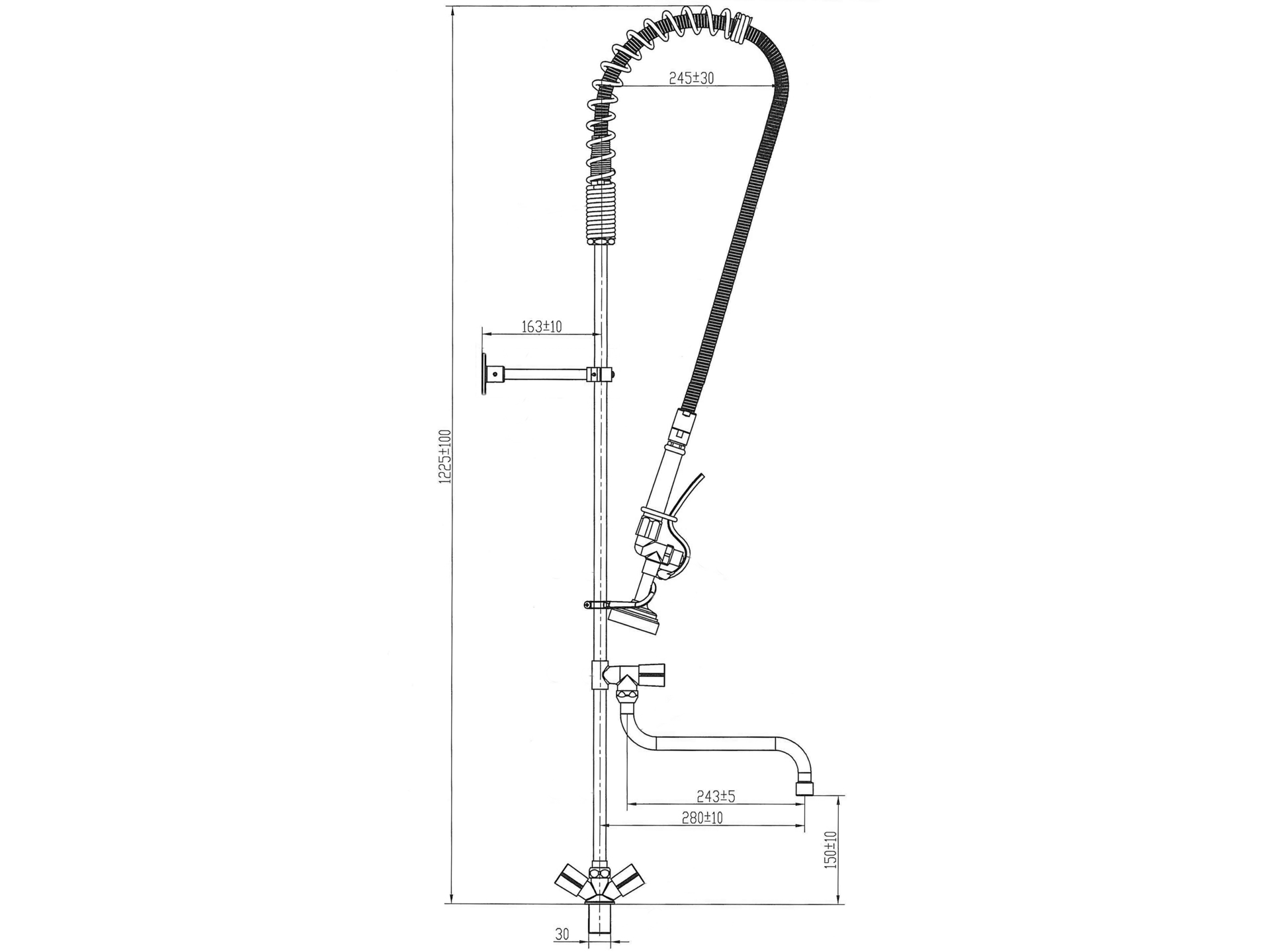 Pre-rinse catering tap
