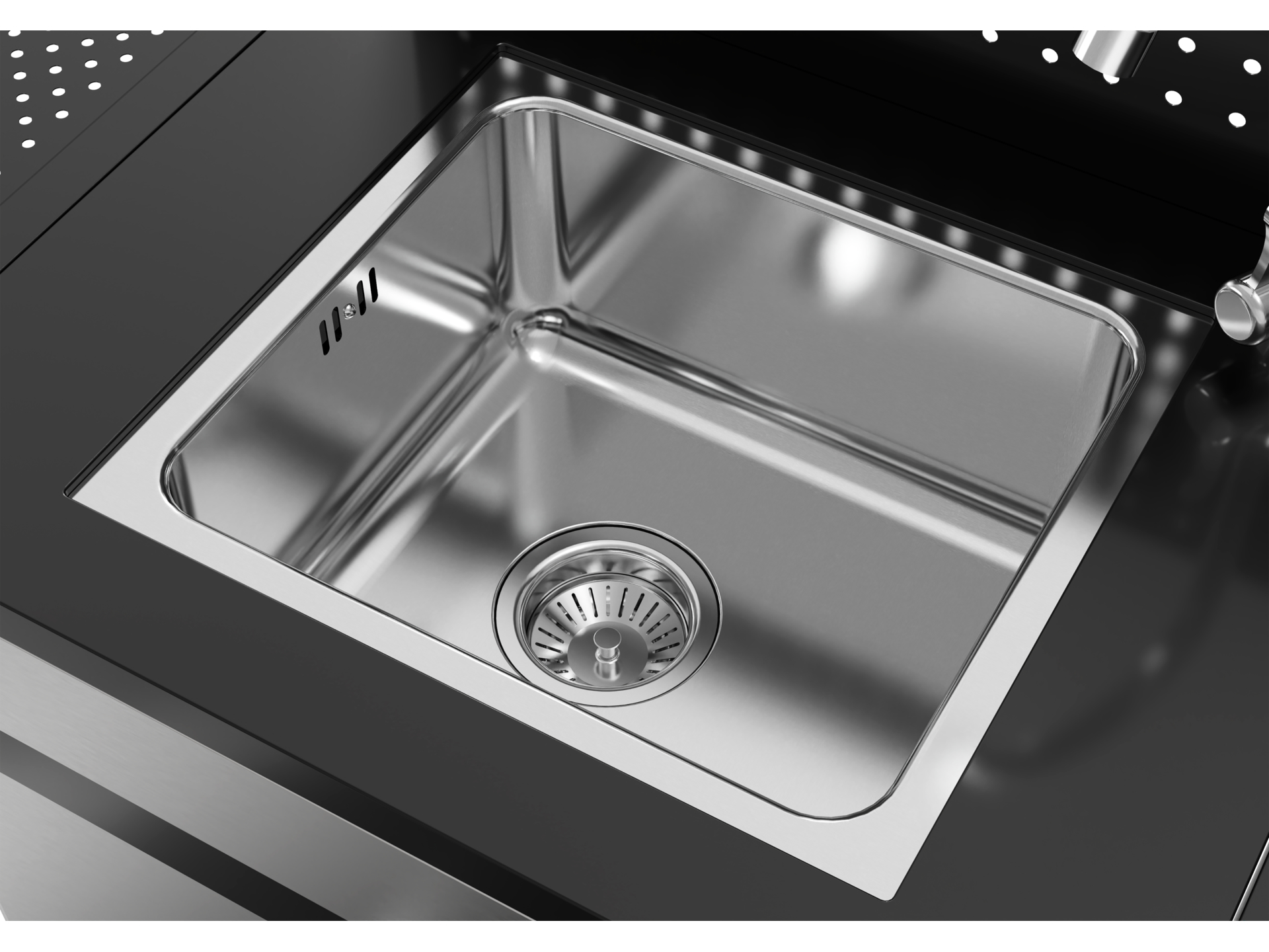 Modular cabinet with sink for gas grill
