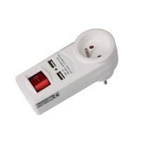 FASTER TOOLS sadalītājs ar slēdzi no 1x16A līdz 1x16A 2xUSB