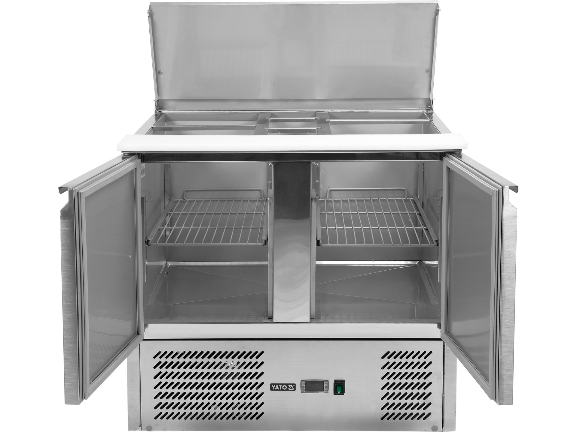 2 door refrigerated saladette counter