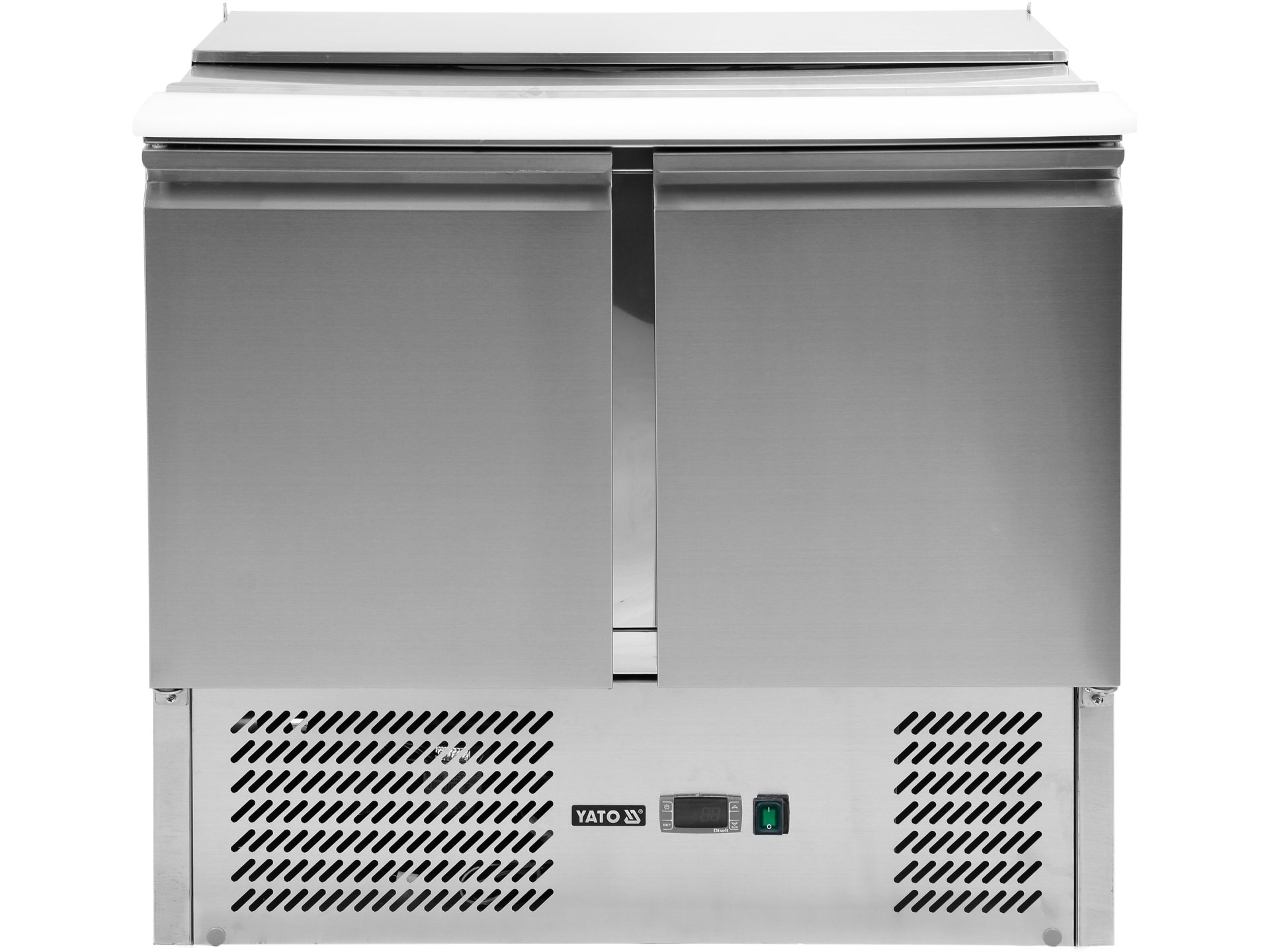 2 door refrigerated saladette counter