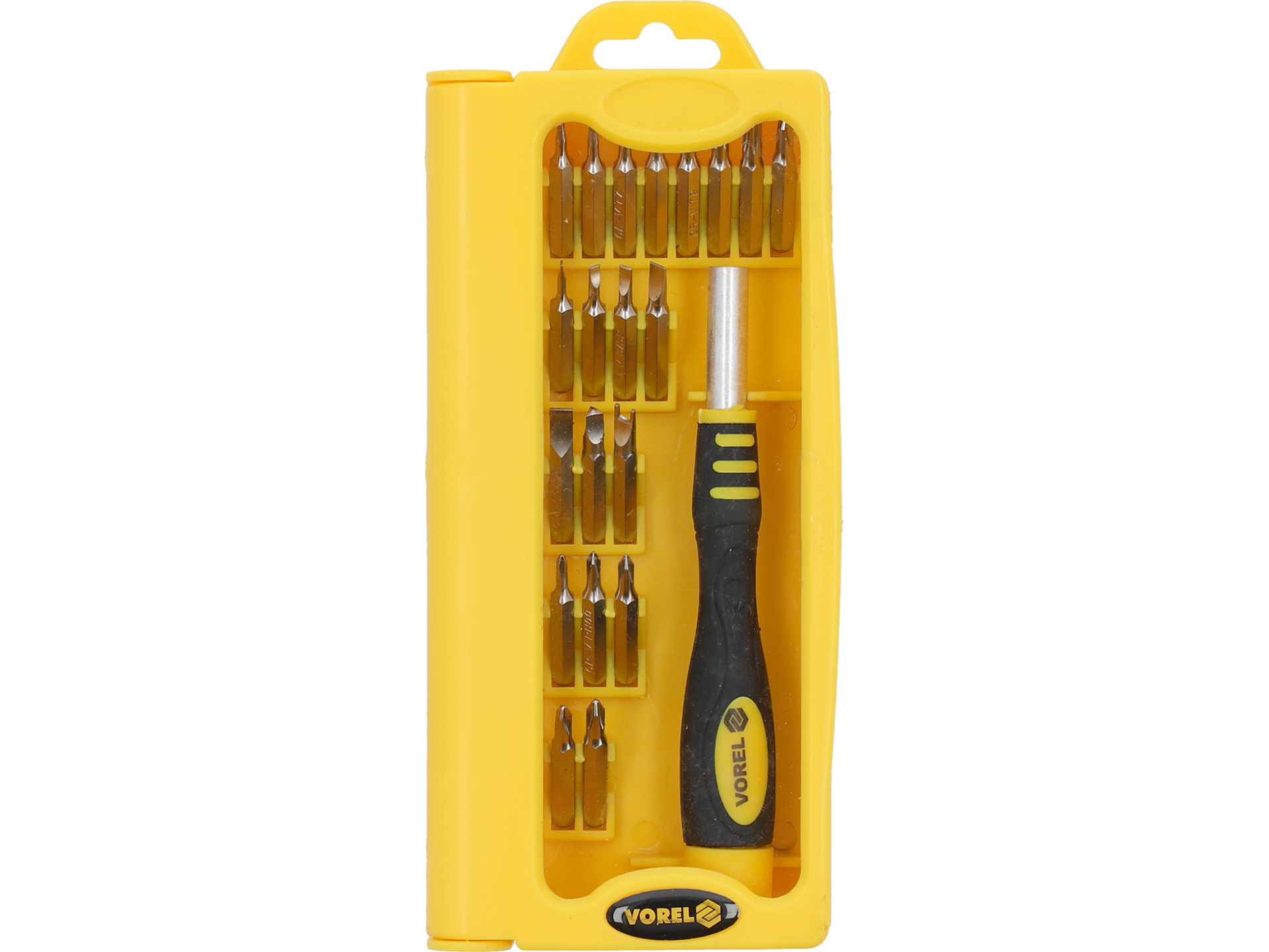 Precision screwdriver bit set with handle