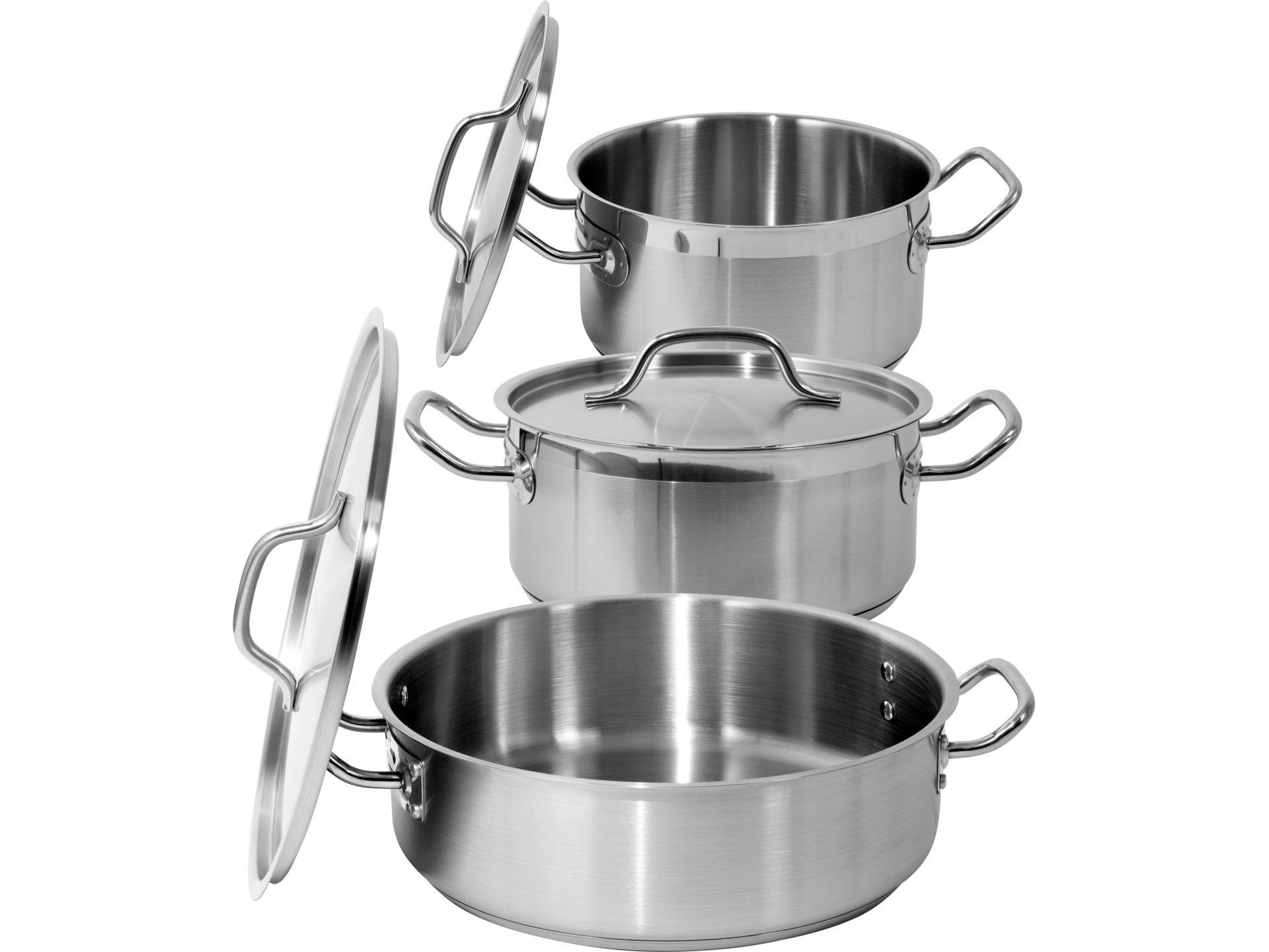 Low stockpot with lid