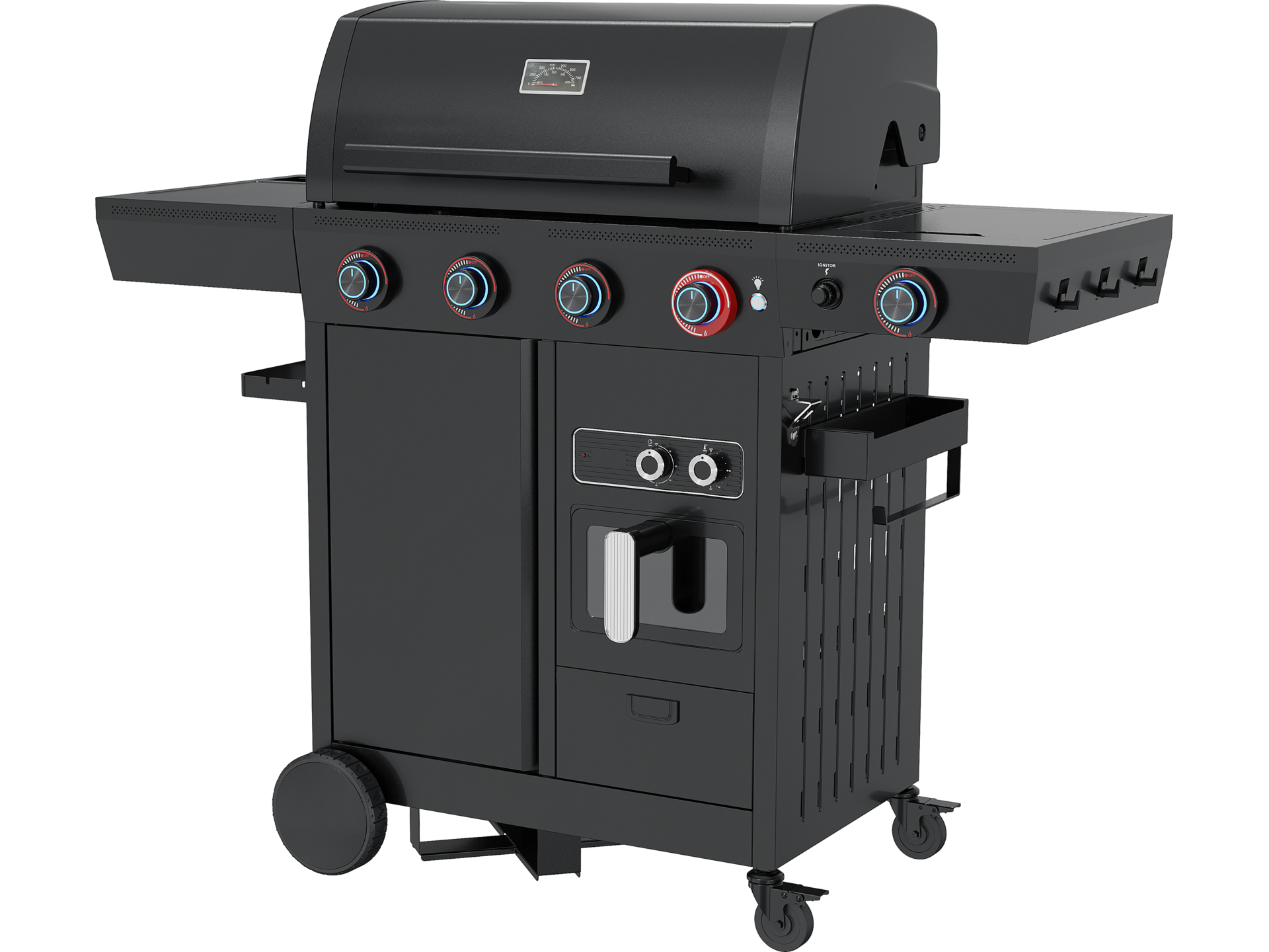 Gas grill with air fryer