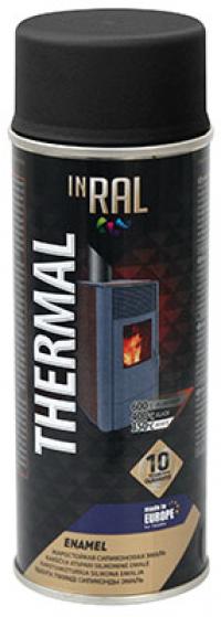 Emalja aeros. karstumizt. INRAL THERMAL melna, RAL9011, 400ml
