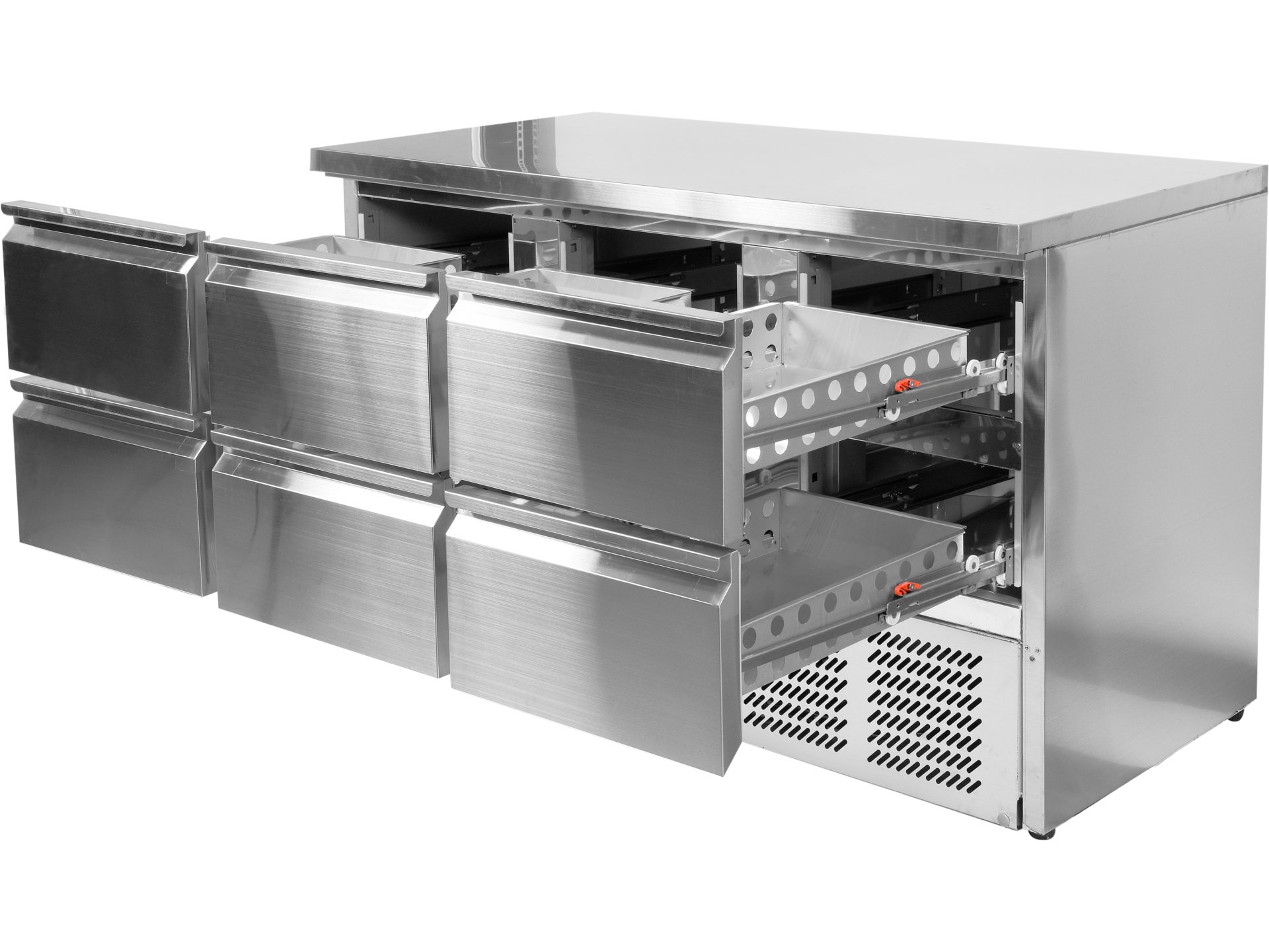 Refrigerated counter with 6 drawers