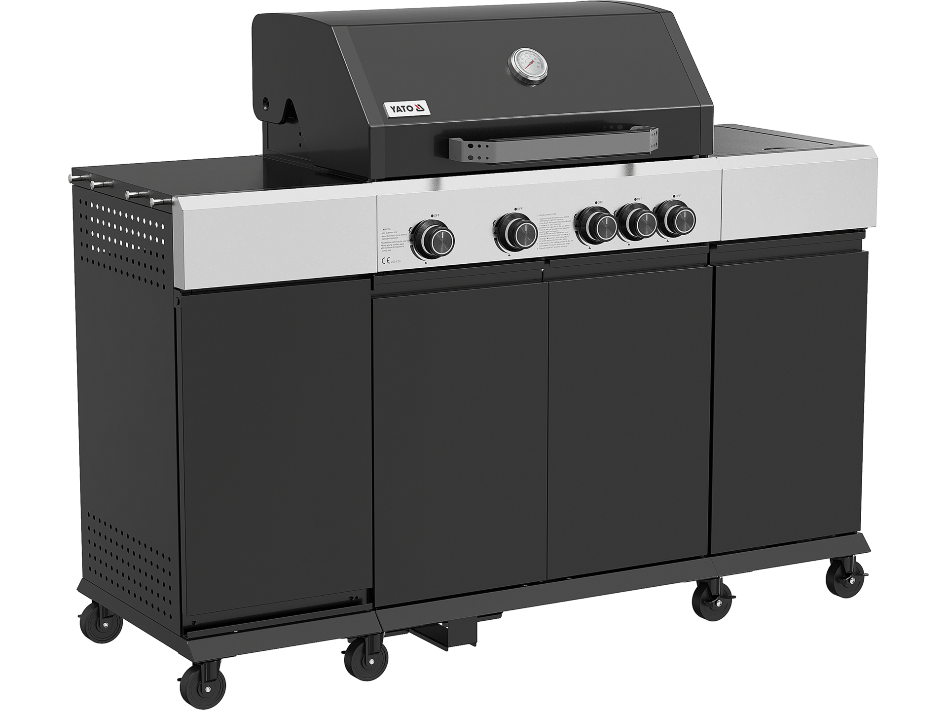 Gas grill with mini kitchen