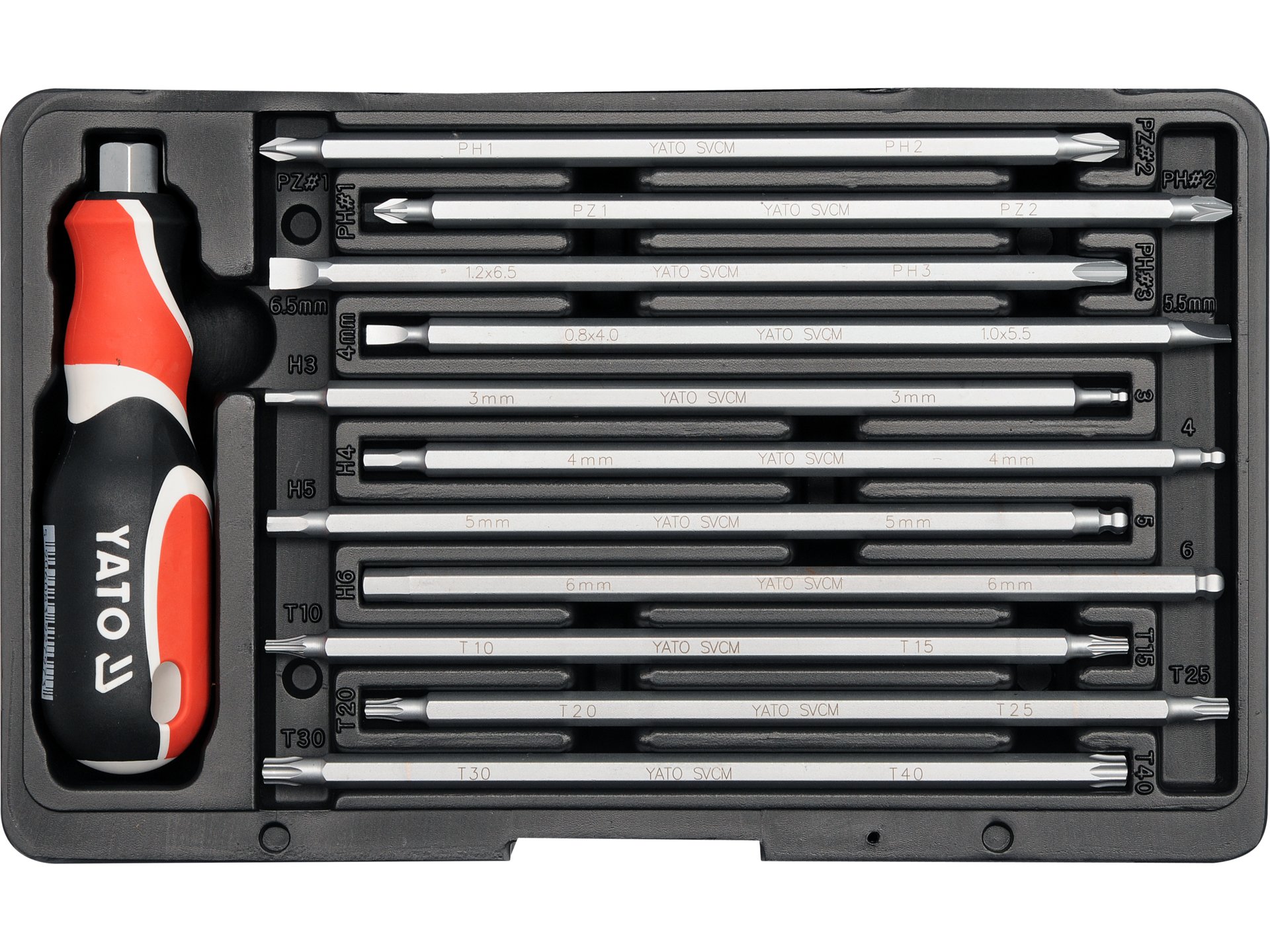 Interchangeable screwdriver set