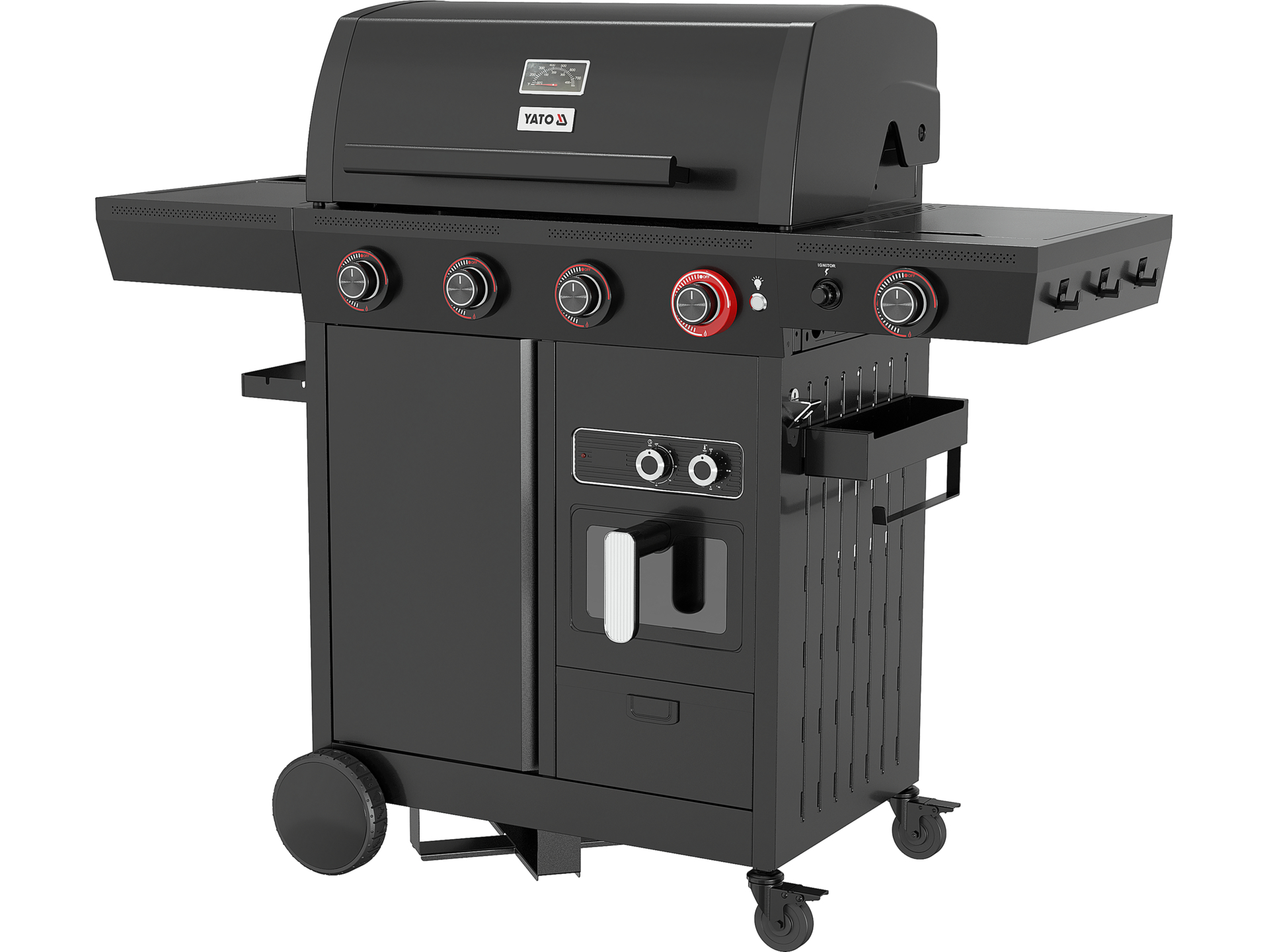 Gas grill with air fryer