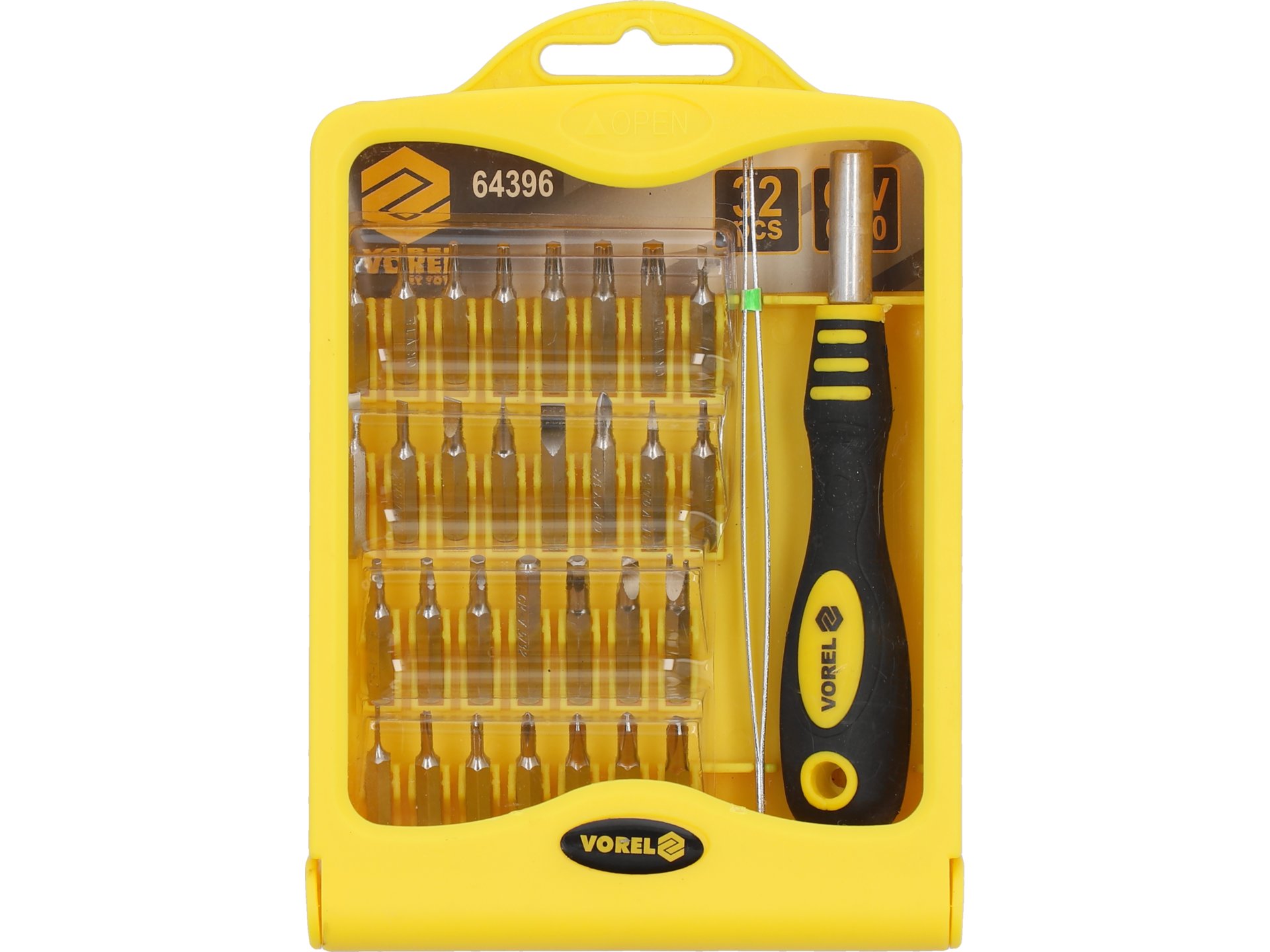 Precision screwdriver bit set with handle