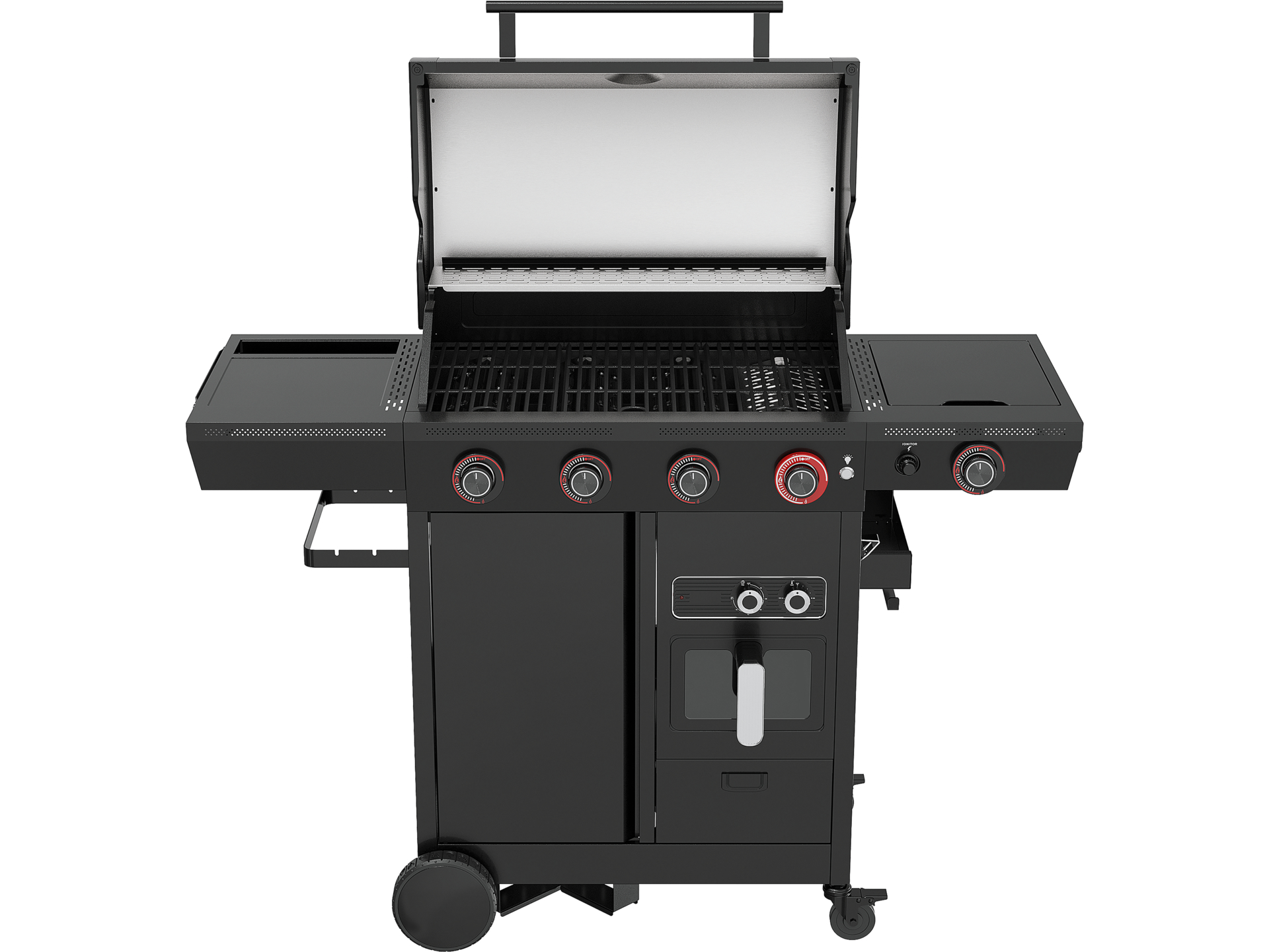 Gas grill with air fryer