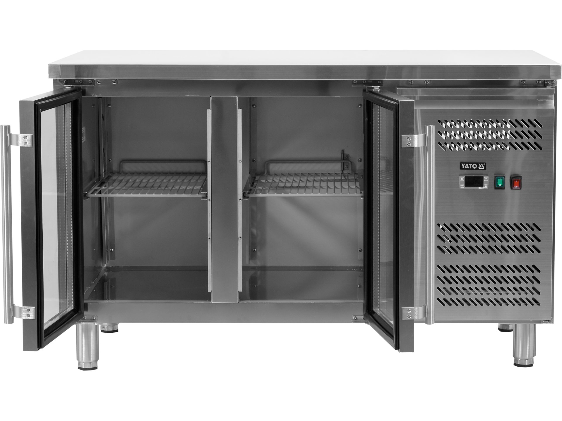 Cooling table with 2 glass door