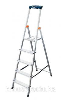 SAFETY Mājsaimniecības kāpnes ar lielo plauktu, 6 pakāpieni, Darb. 3,27 m