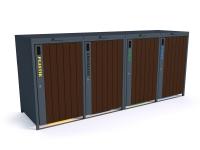 Konstrukcija atkritumu konteineriem un 4x120l