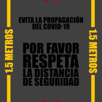 175C-SP-Déco Design™ standarta COVID-19 ievēro sociālo distancēšanos — Spanish-Notrax Respect social