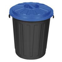 Plastmasas tvertne melna ar zilu vāku - 24 l