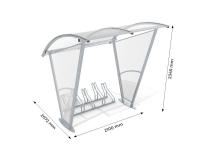 Velo nojume ar sānu sienām 5 velosipēdiem / 210 cm