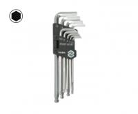 Ballpoint key set 9 pcs, CrV, elongated