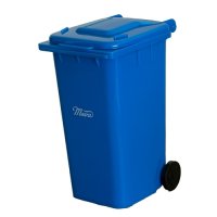 Plastmasas mini pelnu trauks reklāmas zils