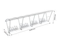 Velo nojume tikai segta, 20 velosipēdiem / 840 cm