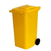 Plastmasas mini pelnu trauks reklāmas dzeltens