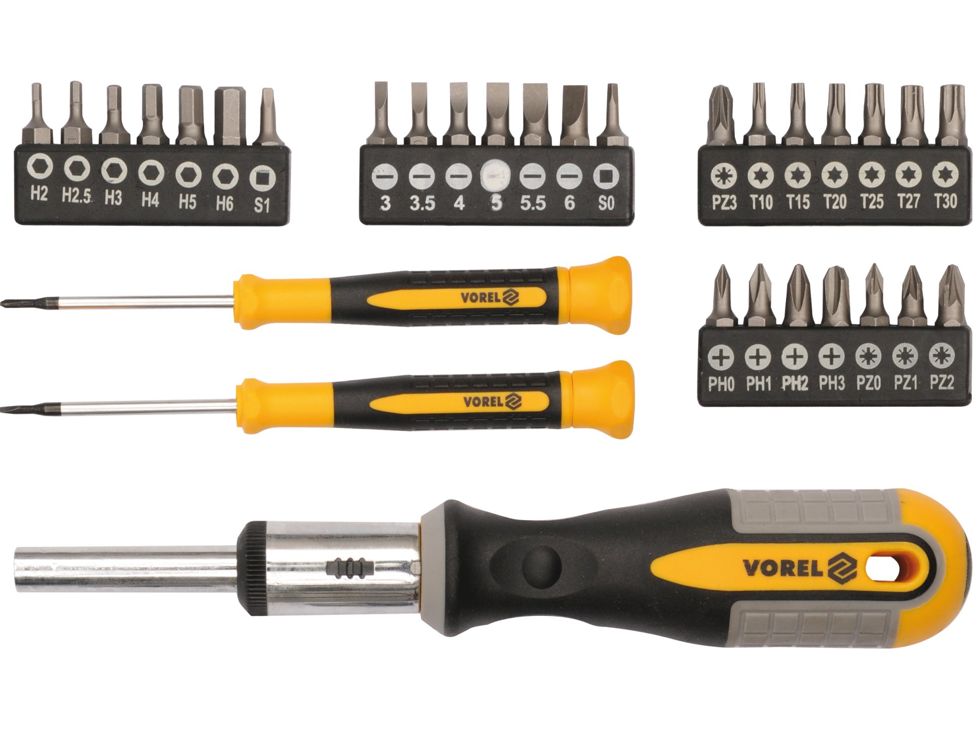 Ratchet screwdriver with bits