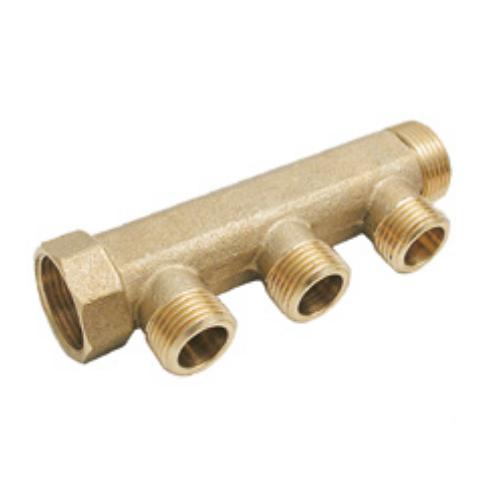 Kollektors 3/4, ar 2 izvadiem 1/2"M, misiņa
