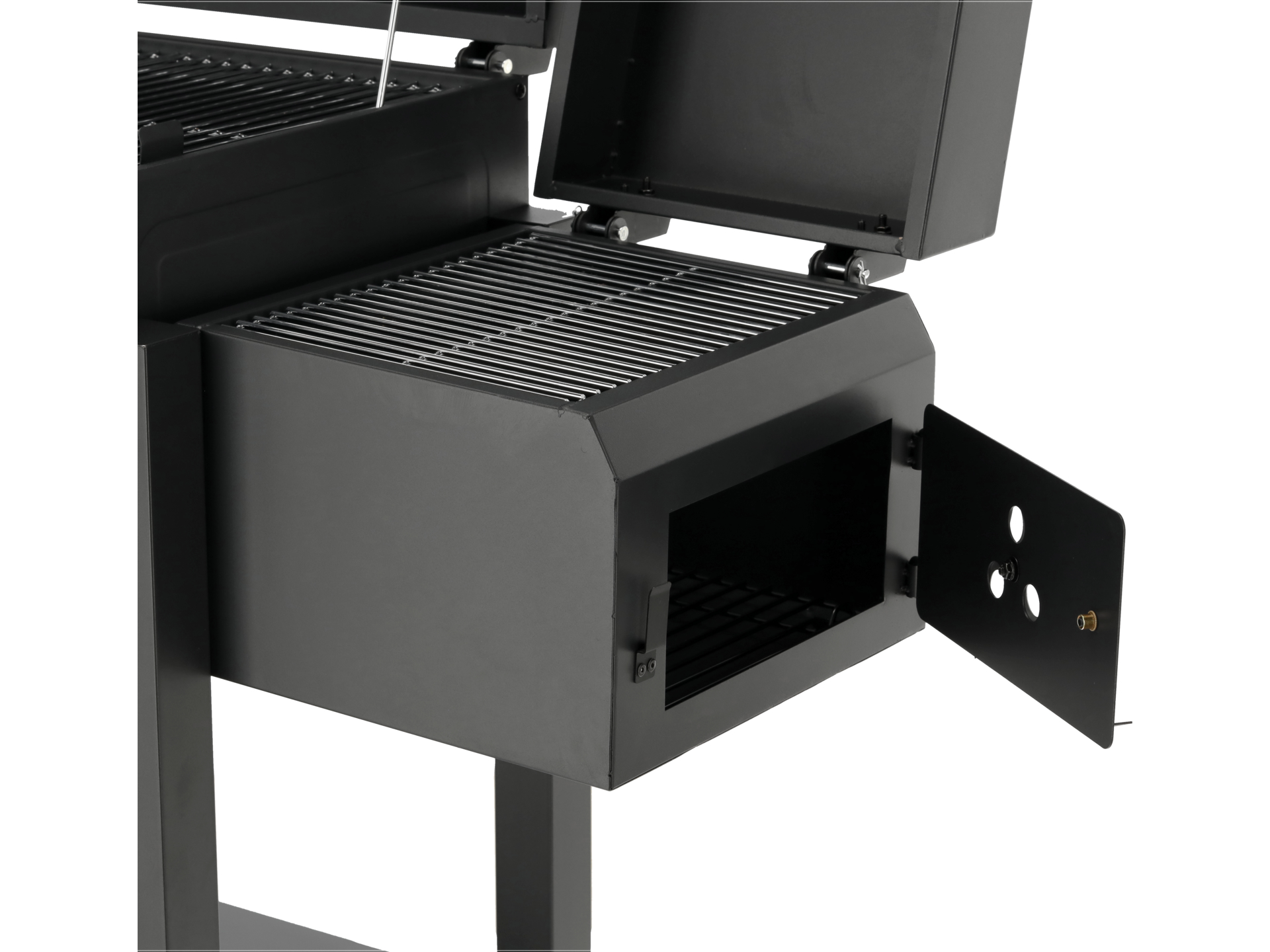 Charcoal grill with smoker