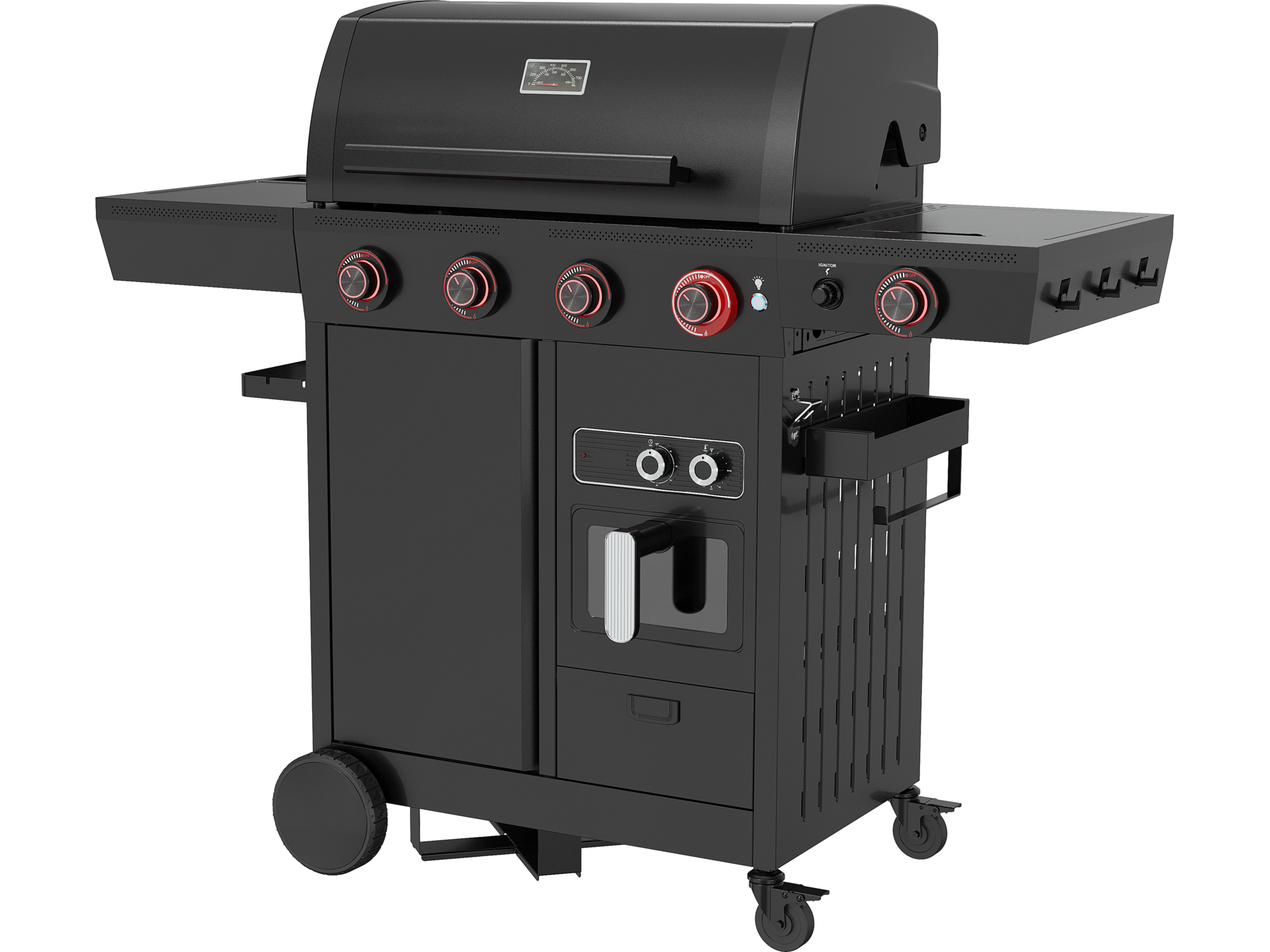 Gas grill with air fryer