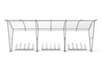 Velo nojume ar sānu sienām 15 velosipēdiem / 630 cm