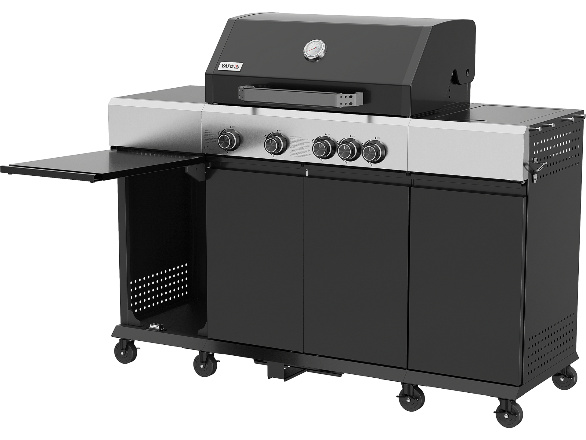 Gas grill with mini kitchen