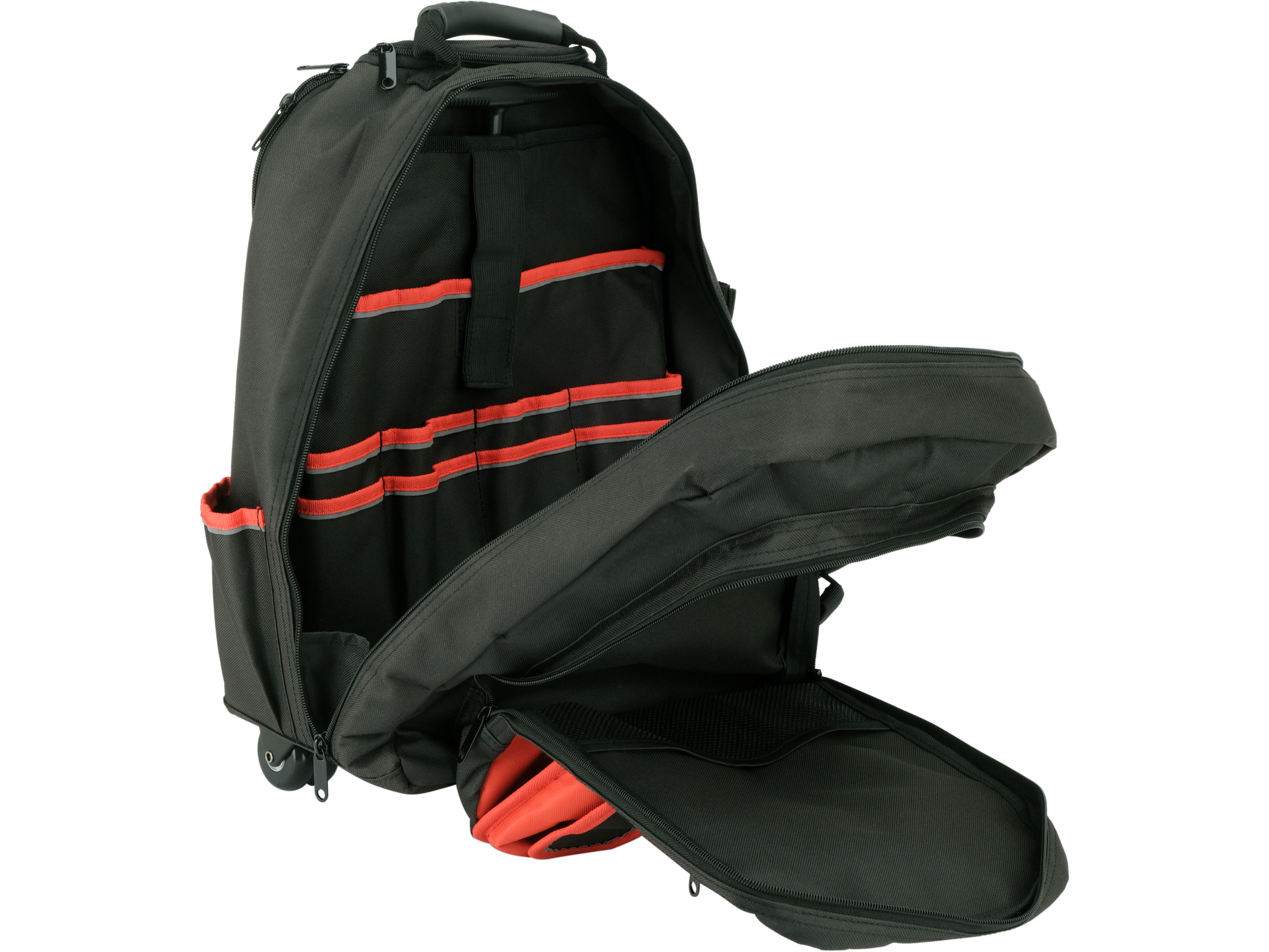 Tool backpack with wheels