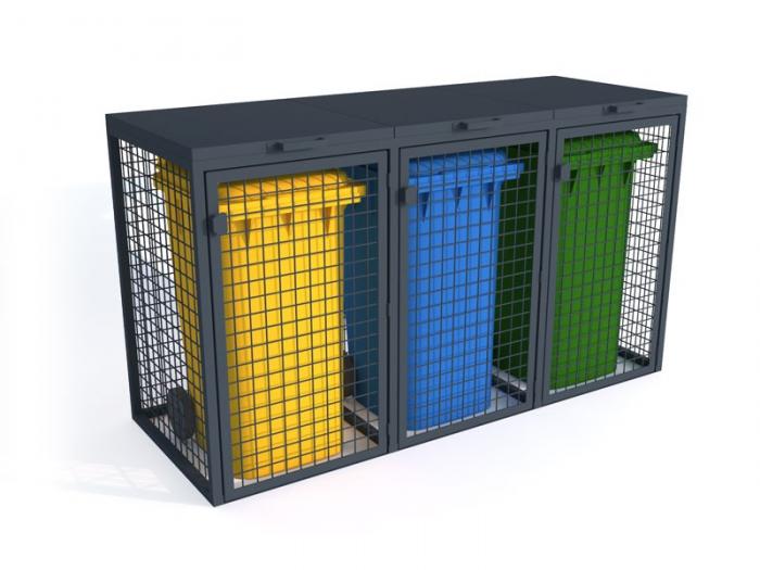 Konstrukcija atkritumu konteineriem x 3x120l