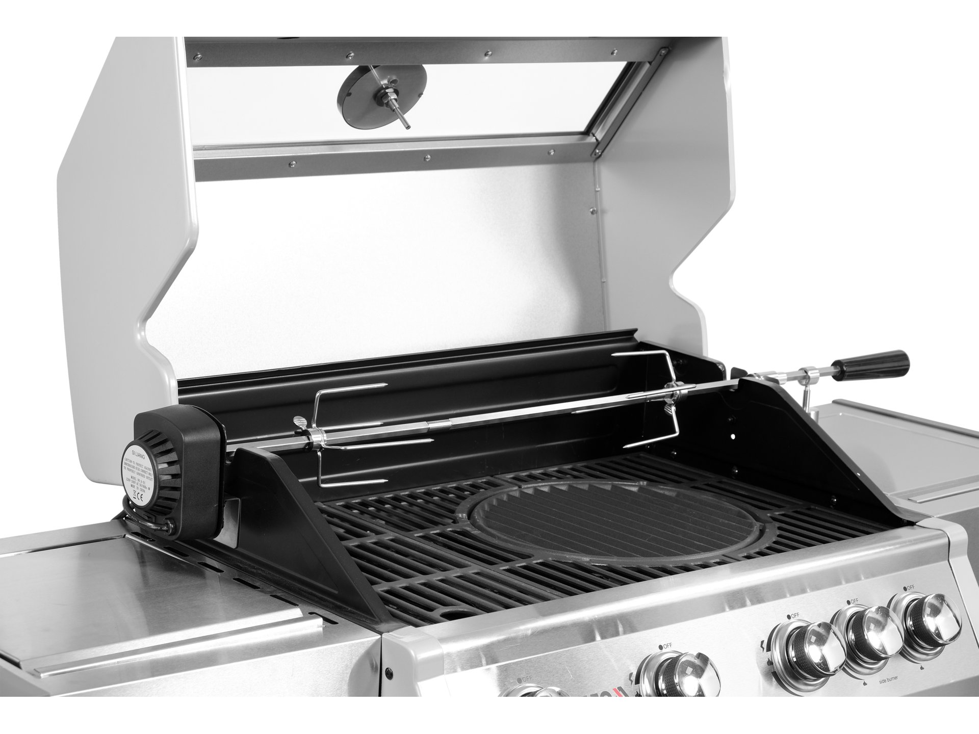 Automatic rotisserie for gas grill