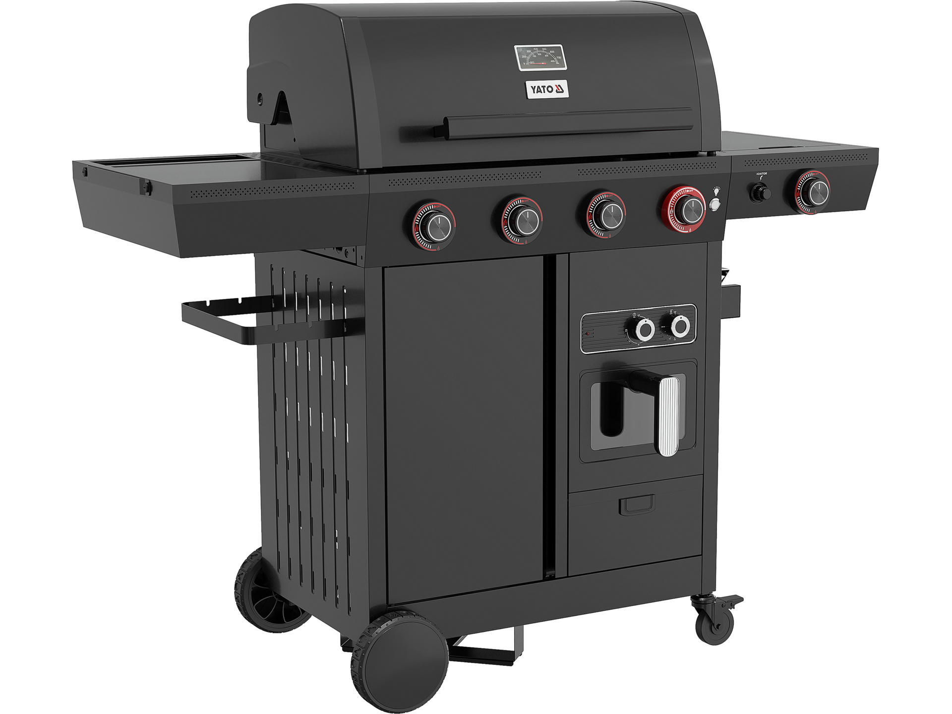 Gas grill with air fryer