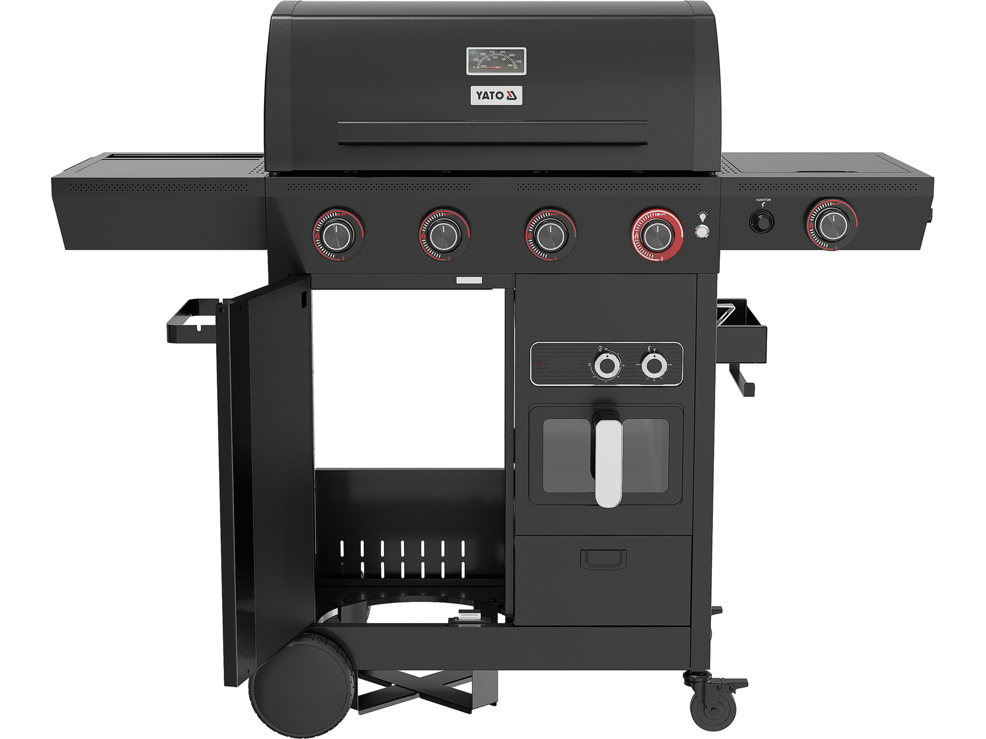 Gas grill with air fryer