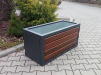 Solu komplekts ar atzveltni + puķu pods + atkritumu tvertne
